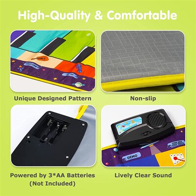 110x36cm Musical Piano Mat for Kids Toddlers Keyboard with 8