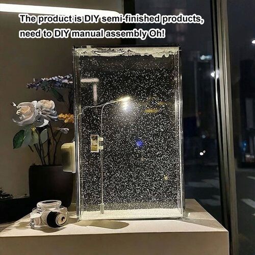 Snowflake Flowing Small Night Light Diy Material Snow Scene