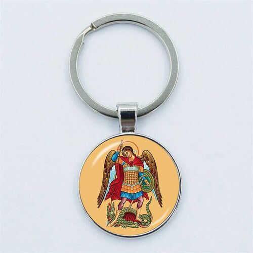 Archangel St.Michael Keychain Protect Me Saint Shield Angel