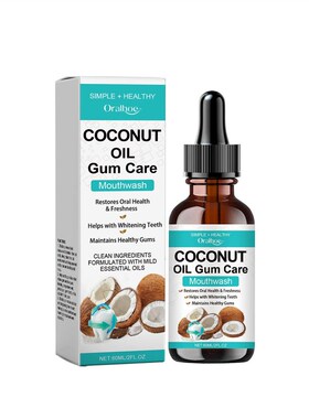 ORALHOE Coconut Oil Mouthwash Herbal Fresh Breath Stain Remo