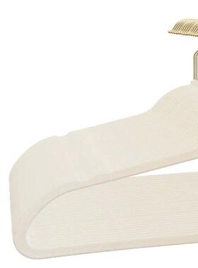 Non-Slip Velvet Clothes Hangers, 50/100 Pack, Beige/Black, S
