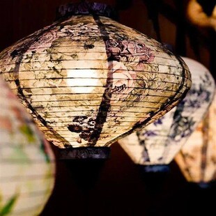 12/14inch Retro Chinese Silk Fabric Lanterns Mid-autumn