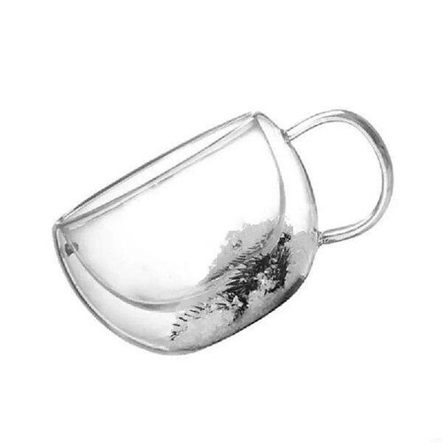 Flower Glass Cup Decorative Coffee Mug with Double