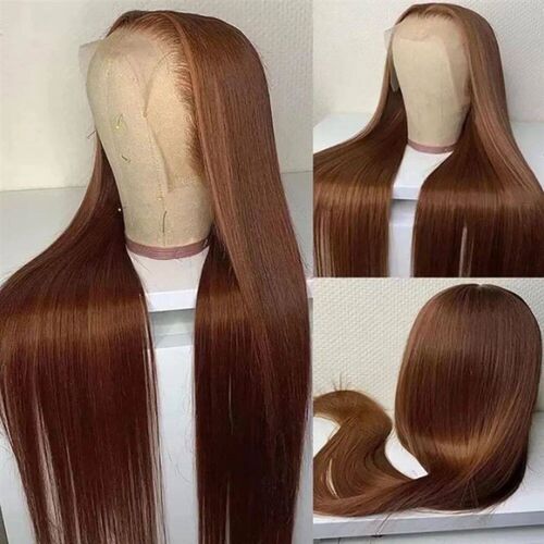 #4 Chocolate Brown Human Hair Wig Chocolate Brown Straight 1