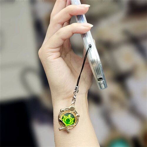 Game Impact Mini Keychain Luminous 7 Element Double-Side Gla