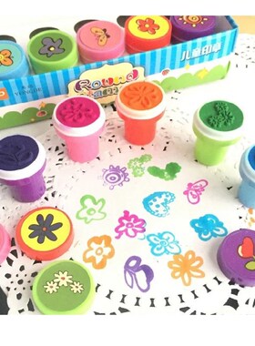 10 Pieces/box Childrens Toy Stamp Cartoon Marine Animal Din