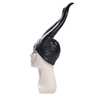 Halloween Devil Flow Bar Horn Head Mask万圣节女巫黑色面具
