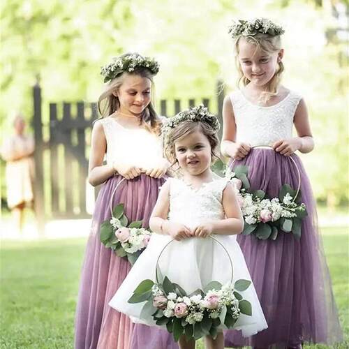 Flower Girl Dress Baby Kids Summer Princess Party Lace Weddi