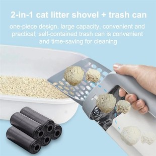 Cat Litter Scoop with Refill Bag For Pet Filter Clean Toilet