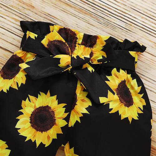 Citgeett Autumn Infant Baby Girls Set Clothes Yellow Flared
