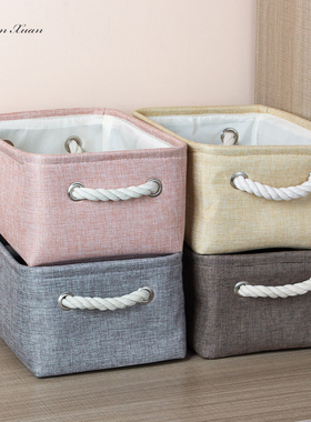 Cotton Linen Folding Storage Baskets Kids Toys Organizer Clo