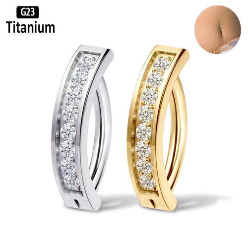 1PC Implant Grade G23 Titanium Cz Belly Button Ring Septum R