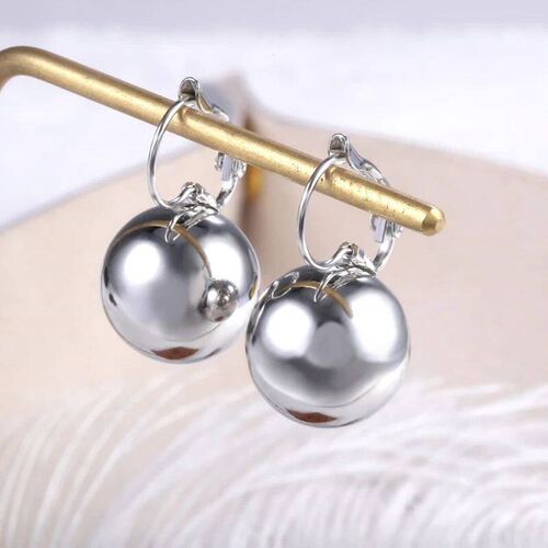Smooth Ball-Shape Drop Dangle Earring for Women Creative Whi