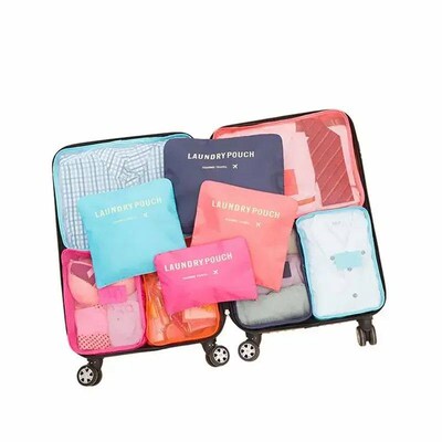 6pcs Set Travel Storage Bags Suitcase Packing Set Storage Ca