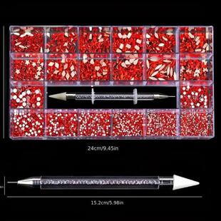 2500pcs Glass Crystal Diamond Nail Art Rhinestones 21 Grid B