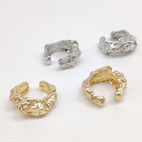 Unique Fake Piercing Metal Ear Clips Asymmetry Round Cartila