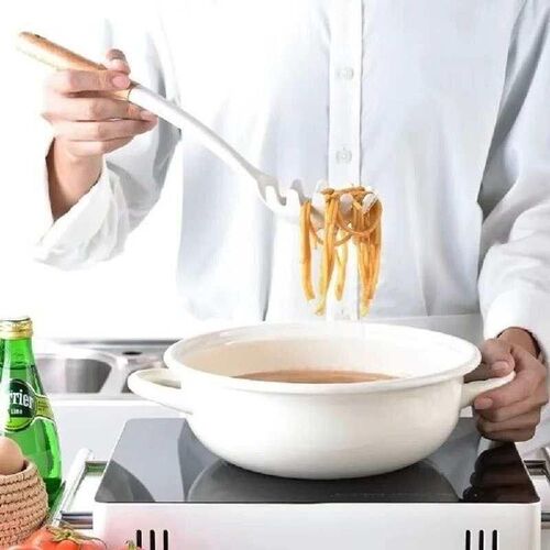 Silicone Cooking Spatula Set Wood Long Handle Heat