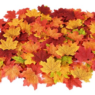 Maple Leaves Leaf 200Pcs For Fall Artificial Silk Autumn
