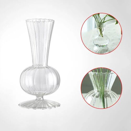 Nordic Transparent Glass Vase Creative Striped Flower Arrang