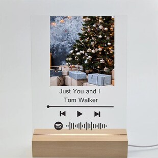 Acrylic Song LED Lamp Custom Wooden Frame Photo Board Music