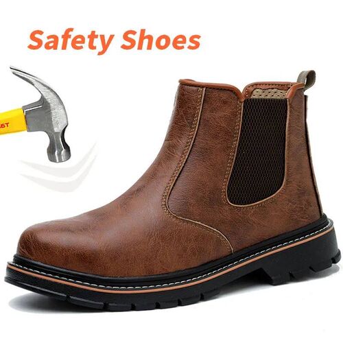 Waterproof Safety Boots Men Steel Toe Work Boots Anti-smash
