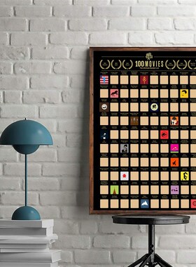 Poster Scratch Off Top 100 Movies  Bucket List Couple Gift