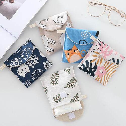 Portable Women Cosmetic Organizer Sanitary Napkin Storage Ba