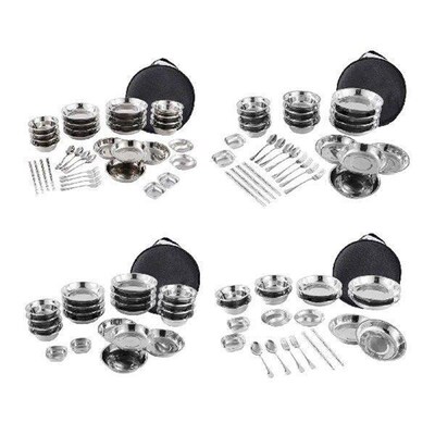 Stainless Steel Plates and Bowls Camping Set Dinner Plate