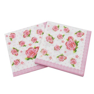 Printed Napkin Paper Rose Tissue Disposable Party Wedding Na