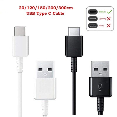 Original USB TYPE C Cable 1M/2M/3M Fast Charger Data Line Fo