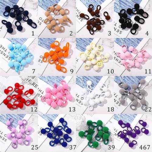 10/20pcs Sweet Colorful Elastic Hair Bands Plush Ball Rubber