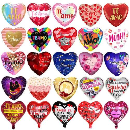 10pcs Spanish I Love You Theme Foil Balloons Te Amo Te Quier
