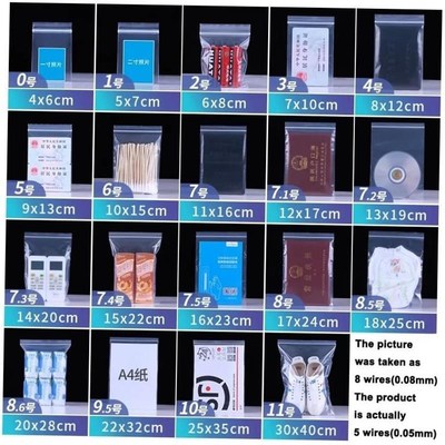 100pcs Zip Lock Plastic Bags Reclosable Clear Storage Bag