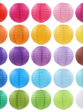 1pc 16Inch 40cm Paper Lanterns White Pink Hanging Lanterns