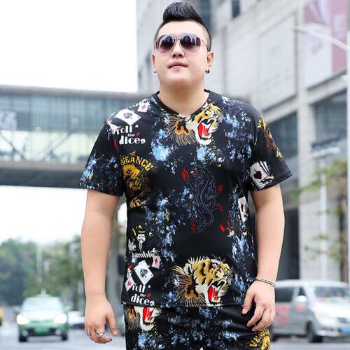 teny Bran New Large Size Mens Summer Loose Plus Weight Larg