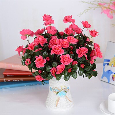 Fall Outdoor Artificial Red Azalea Flowers Bushes High Quali