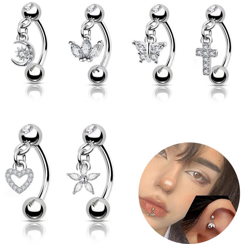 Stainless Steel Piercings 不锈钢蝴蝶脸部眉环简约风穿刺饰品