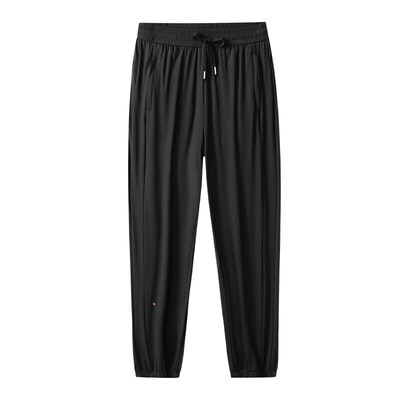 Fatty Ice Silk Trousers Mens Autumn Thin Loose Large Size Q