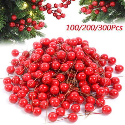 50-300Pcs Pearl Stamens Artificial Flower Small Berries Cher