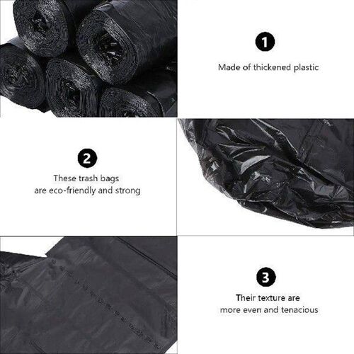 5 Rolls Garbage Bags Refuse Sacks Thicken Strong Portable