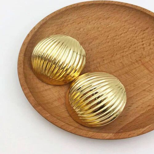 Stylish and Simple Style Metallic Striped Exaggerated Round
