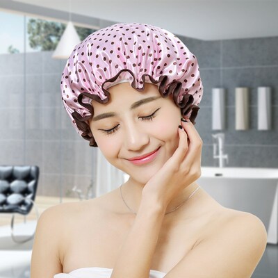 Shower cap for womens double thick waterproof shower cap