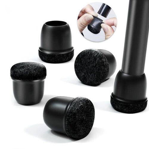 8pcs Round Table Chair Leg Floor Protector Foot ver Black An