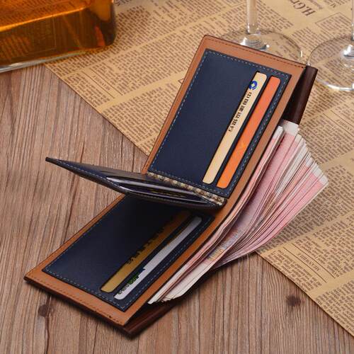 Vintage Mens Wallet Leather Mens Short Wallet Slim Male Pu