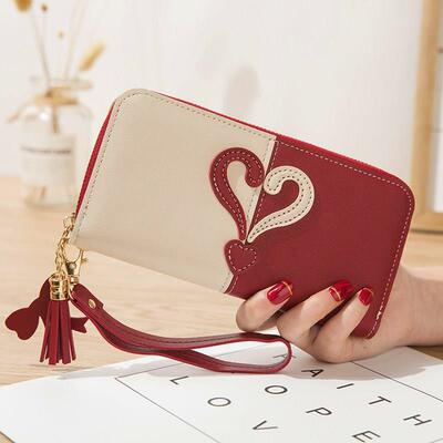 New Womens Heart Multi-function Wallet Money Bag Lady Long