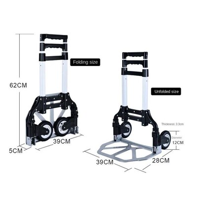 74kg Portable Folding Trolley Cart Home Supermarket Shopping