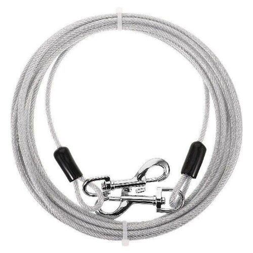 Pet Steel Wire Dog Leash 5mm x 5m Silver Matte Horse Iron
