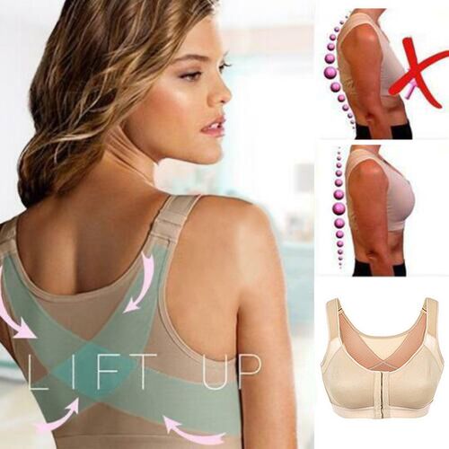 Womens Back Support Posture Corrector Wireless Bra Adjustab