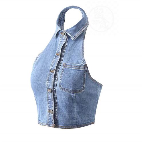 -Ins style personality large open-back halter vest summer ne
