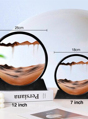 3D Moving Sand Art Picture Round Glass Hourglass Deep Sea 12